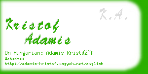 kristof adamis business card